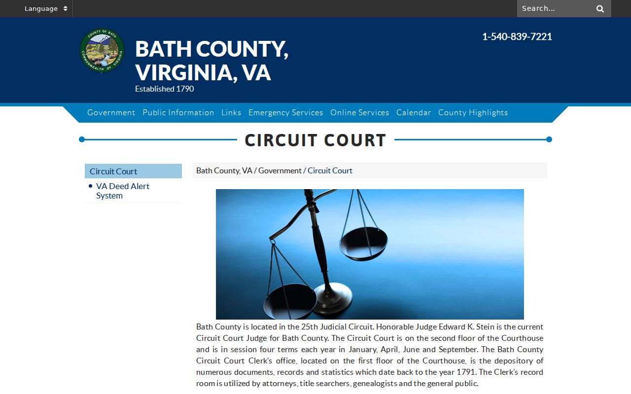 Bath County warrant records Circuit Court record room