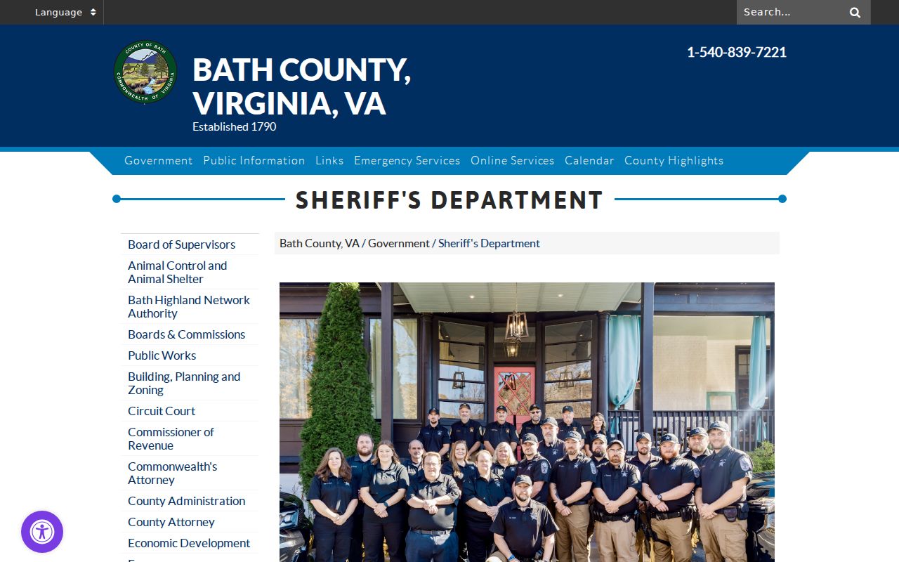 Bath County active warrant confirmation at the Sheriff's Department