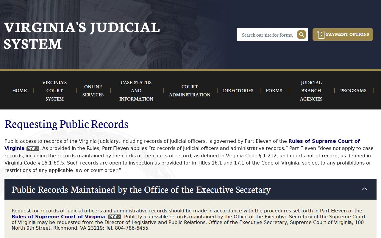 Bath County warrant record access through Virginia court guidance